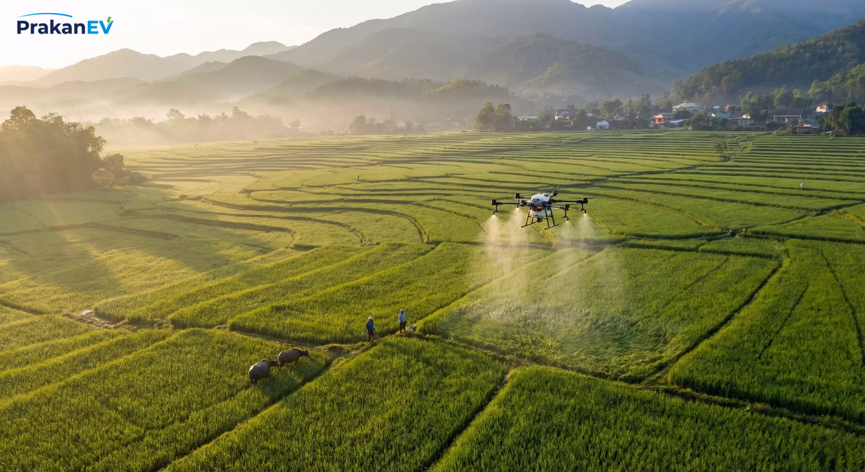 โดรนเกษตร DJI T40 บินพ่นยาเหนือทุ่งนา ประกันโดรนเกษตร